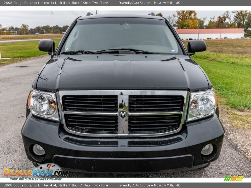 2008 Dodge Durango Limited 4x4 Brilliant Black / Khaki Two-Tone Photo #9