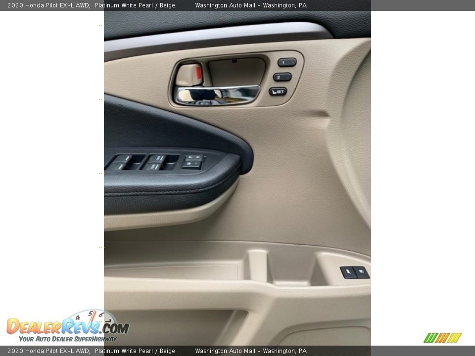 2020 Honda Pilot EX-L AWD Platinum White Pearl / Beige Photo #11