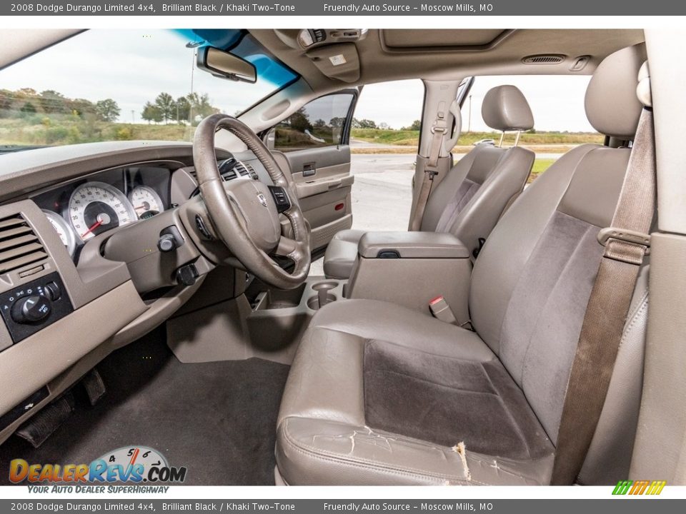 2008 Dodge Durango Limited 4x4 Brilliant Black / Khaki Two-Tone Photo #20