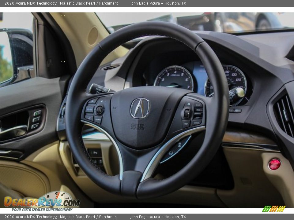 2020 Acura MDX Technology Majestic Black Pearl / Parchment Photo #28
