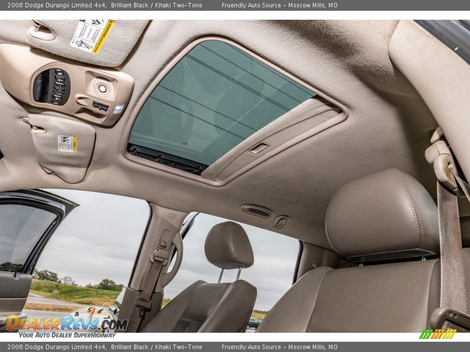 2008 Dodge Durango Limited 4x4 Brilliant Black / Khaki Two-Tone Photo #22