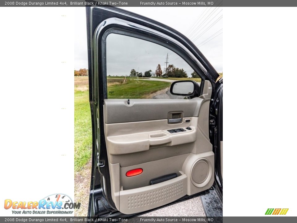 2008 Dodge Durango Limited 4x4 Brilliant Black / Khaki Two-Tone Photo #23