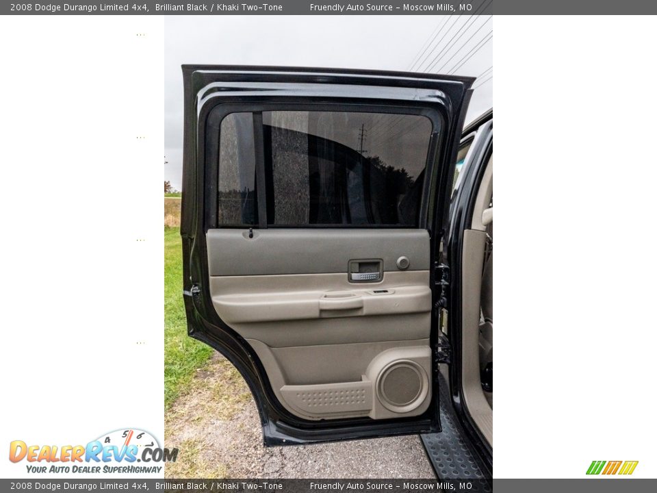 2008 Dodge Durango Limited 4x4 Brilliant Black / Khaki Two-Tone Photo #24