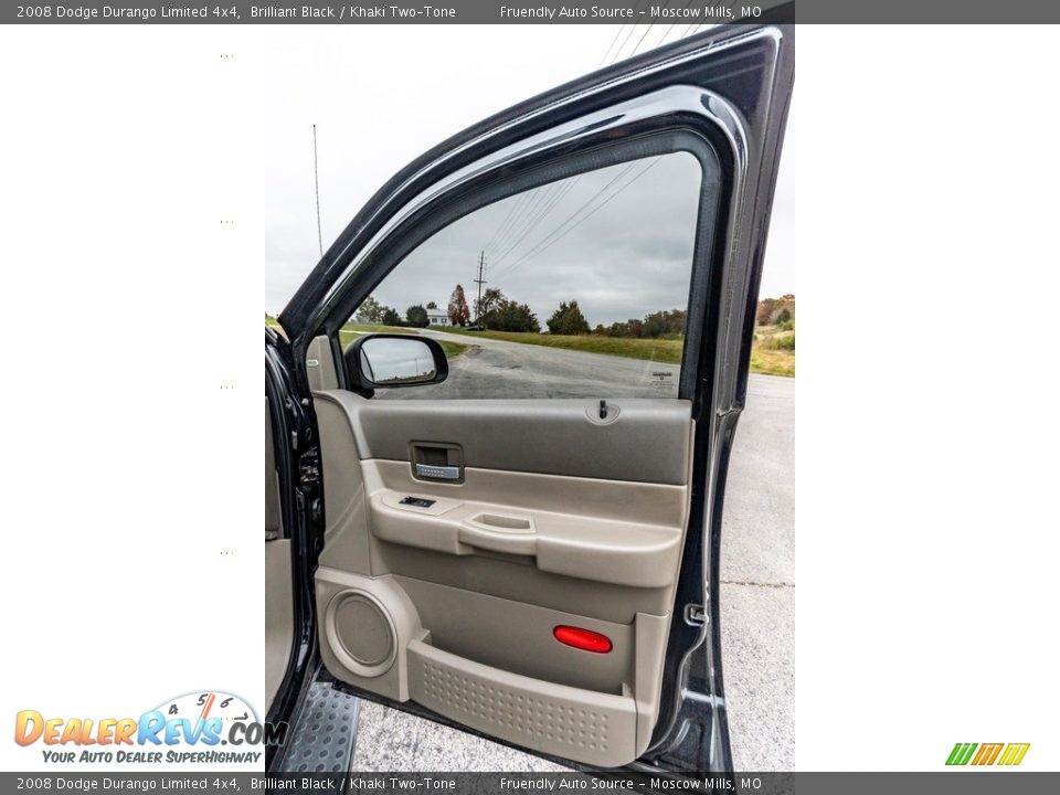 2008 Dodge Durango Limited 4x4 Brilliant Black / Khaki Two-Tone Photo #30