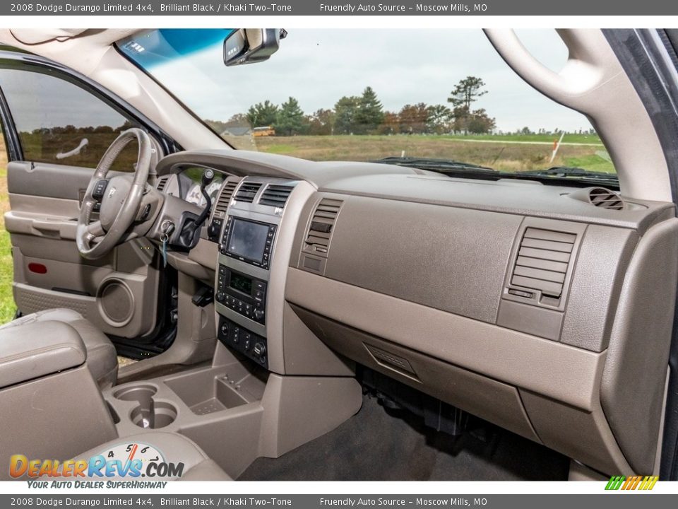 2008 Dodge Durango Limited 4x4 Brilliant Black / Khaki Two-Tone Photo #31