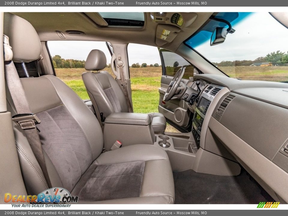 2008 Dodge Durango Limited 4x4 Brilliant Black / Khaki Two-Tone Photo #32