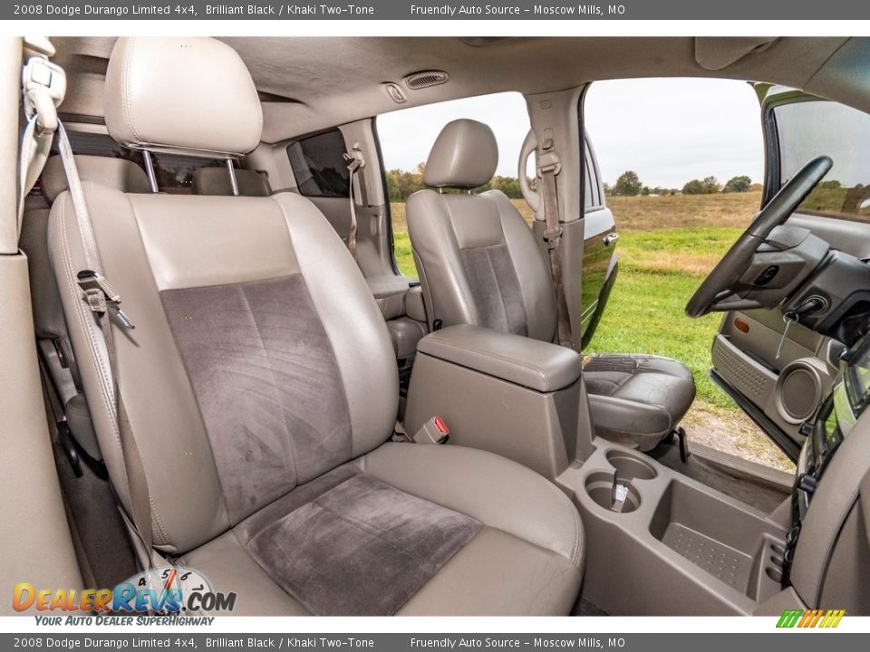 2008 Dodge Durango Limited 4x4 Brilliant Black / Khaki Two-Tone Photo #33
