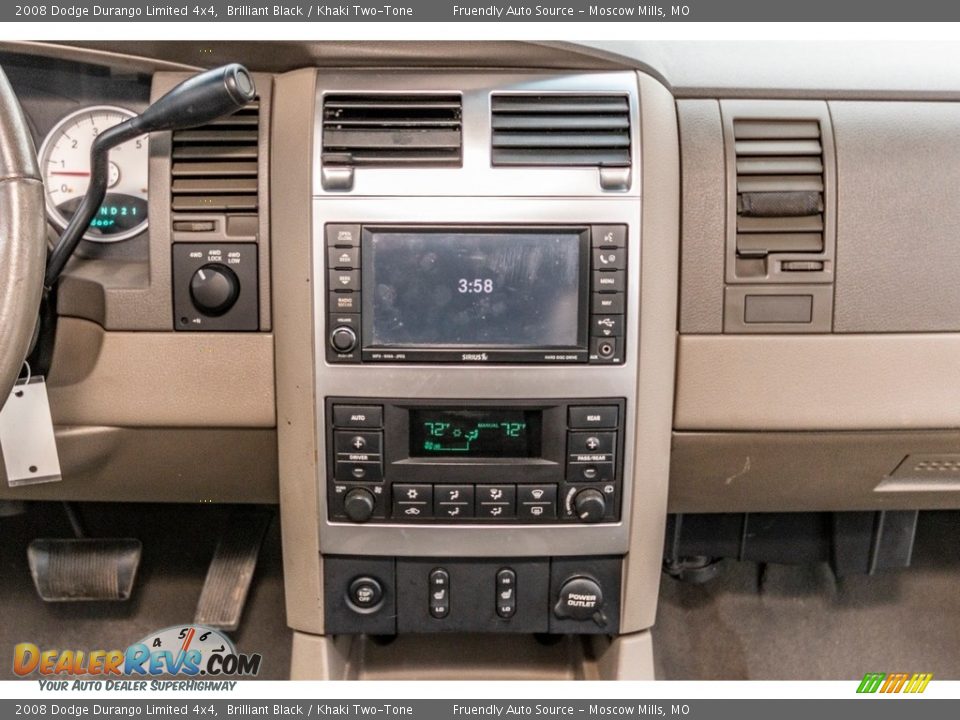 2008 Dodge Durango Limited 4x4 Brilliant Black / Khaki Two-Tone Photo #35