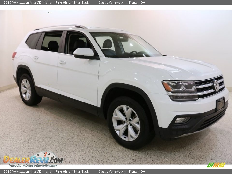 2019 Volkswagen Atlas SE 4Motion Pure White / Titan Black Photo #1