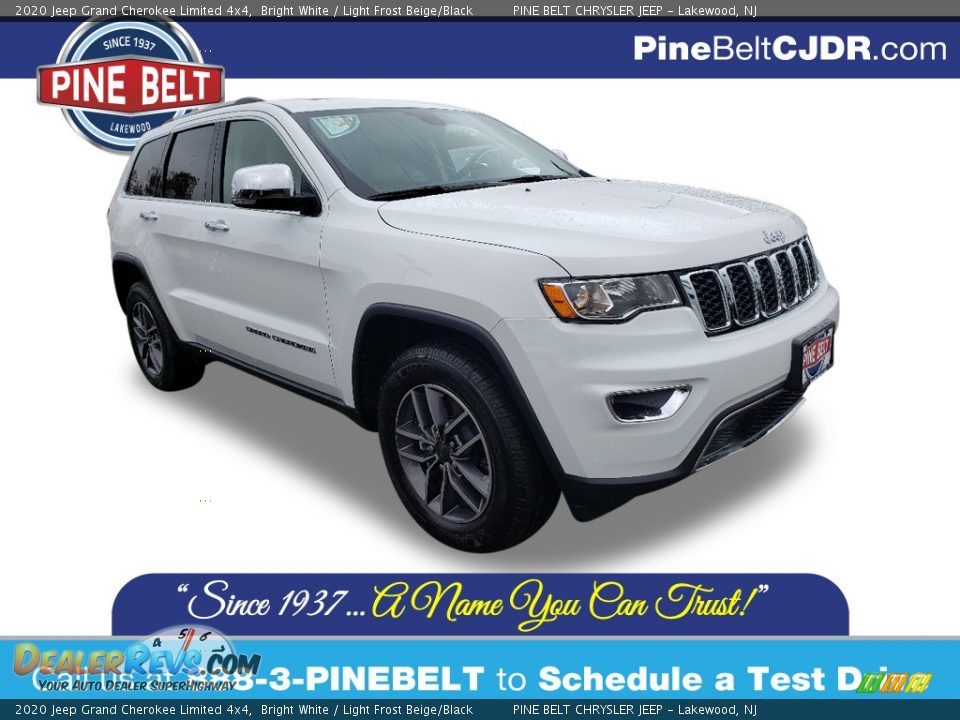 2020 Jeep Grand Cherokee Limited 4x4 Bright White / Light Frost Beige/Black Photo #1