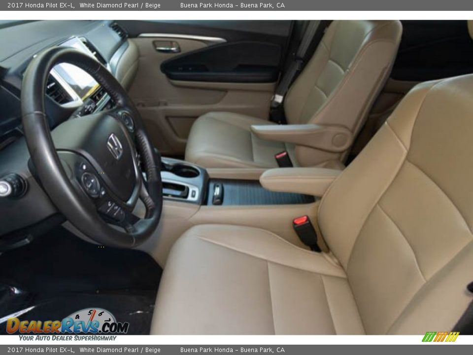 2017 Honda Pilot EX-L White Diamond Pearl / Beige Photo #3