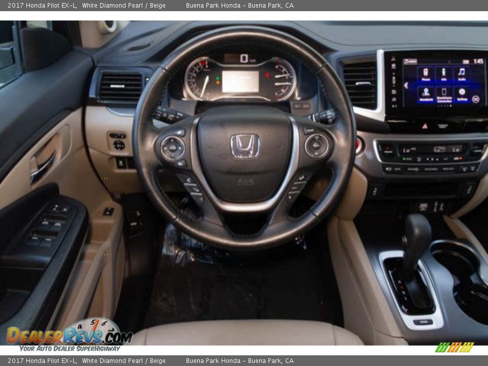 2017 Honda Pilot EX-L White Diamond Pearl / Beige Photo #5