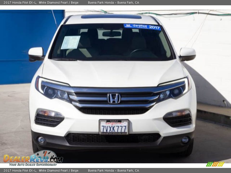 2017 Honda Pilot EX-L White Diamond Pearl / Beige Photo #7