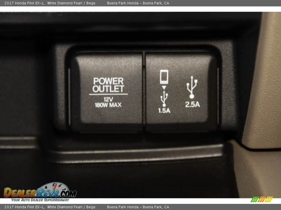 2017 Honda Pilot EX-L White Diamond Pearl / Beige Photo #14
