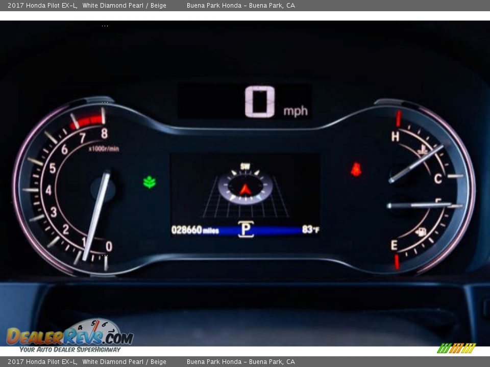 2017 Honda Pilot EX-L White Diamond Pearl / Beige Photo #29