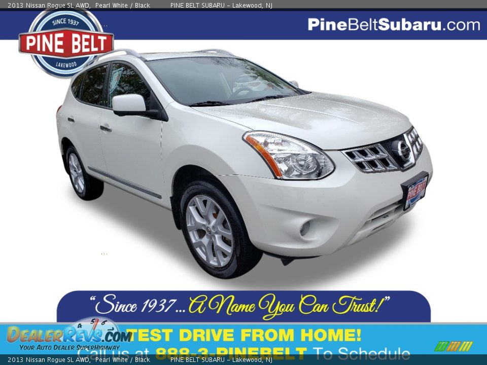 2013 Nissan Rogue SL AWD Pearl White / Black Photo #1