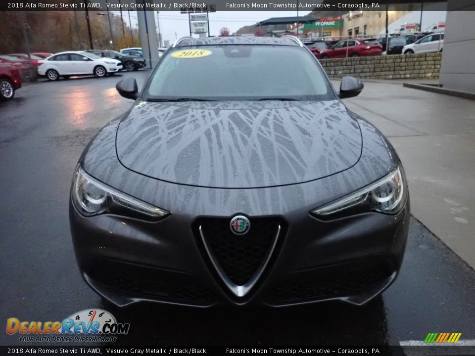 2018 Alfa Romeo Stelvio Ti AWD Vesuvio Gray Metallic / Black/Black Photo #8