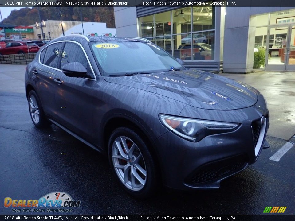 2018 Alfa Romeo Stelvio Ti AWD Vesuvio Gray Metallic / Black/Black Photo #9