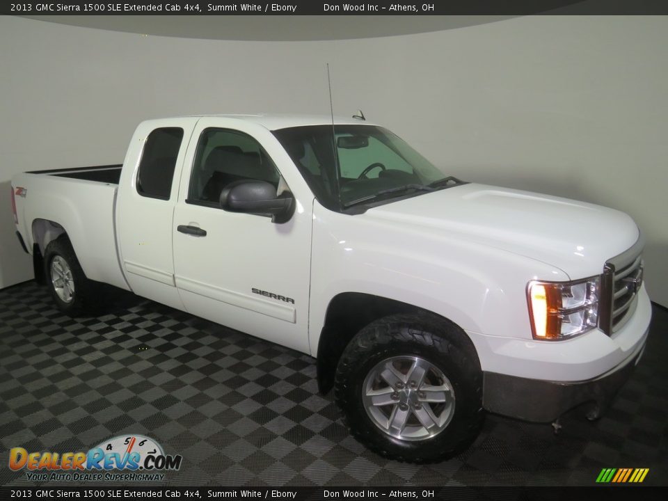 2013 GMC Sierra 1500 SLE Extended Cab 4x4 Summit White / Ebony Photo #2