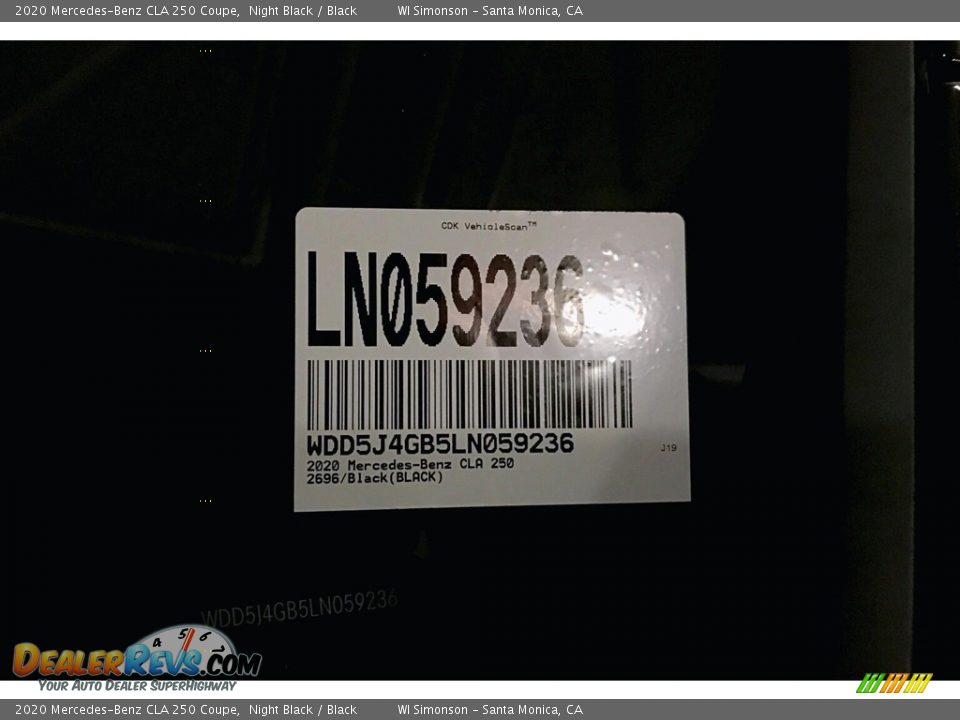 2020 Mercedes-Benz CLA 250 Coupe Night Black / Black Photo #8