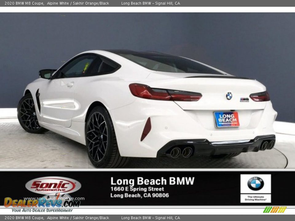 2020 BMW M8 Coupe Alpine White / Sakhir Orange/Black Photo #2