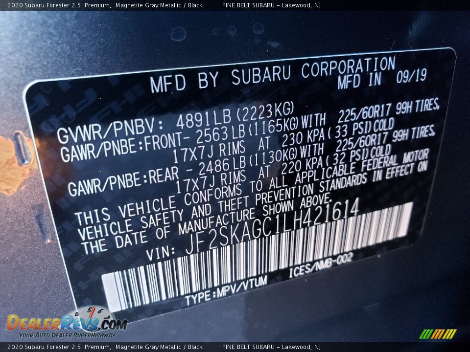 2020 Subaru Forester 2.5i Premium Magnetite Gray Metallic / Black Photo #9