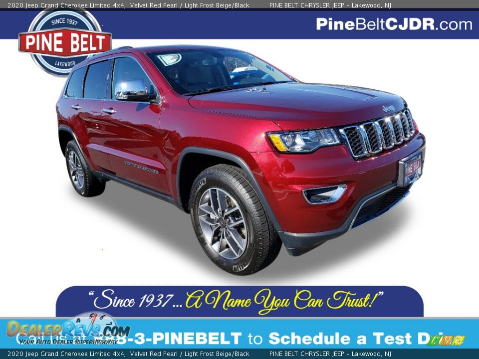 2020 Jeep Grand Cherokee Limited 4x4 Velvet Red Pearl / Light Frost Beige/Black Photo #1