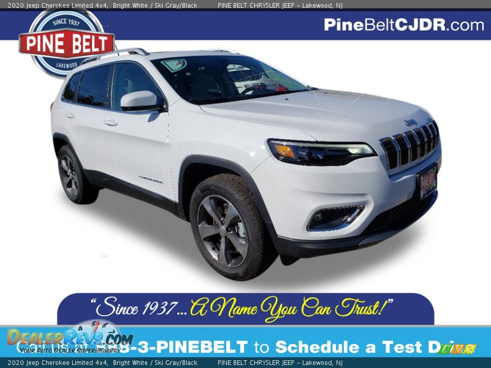 2020 Jeep Cherokee Limited 4x4 Bright White / Ski Gray/Black Photo #1