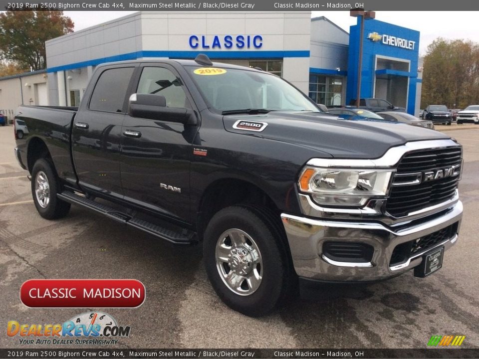 2019 Ram 2500 Bighorn Crew Cab 4x4 Maximum Steel Metallic / Black/Diesel Gray Photo #1