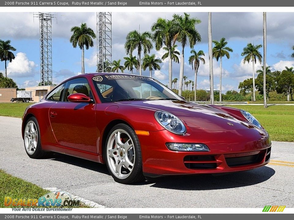 2008 Porsche 911 Carrera S Coupe Ruby Red Metallic / Sand Beige Photo #1