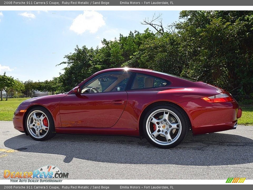 2008 Porsche 911 Carrera S Coupe Ruby Red Metallic / Sand Beige Photo #15