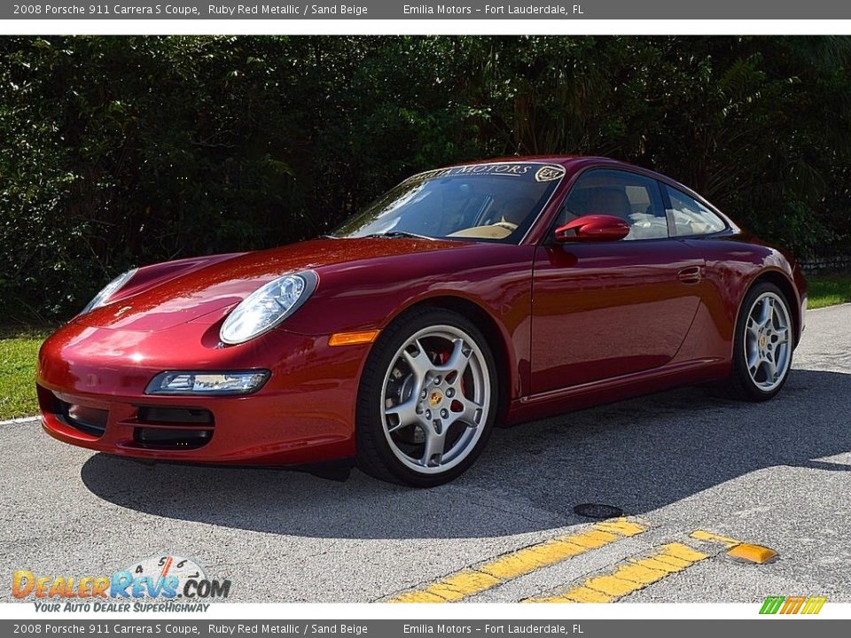 2008 Porsche 911 Carrera S Coupe Ruby Red Metallic / Sand Beige Photo #16