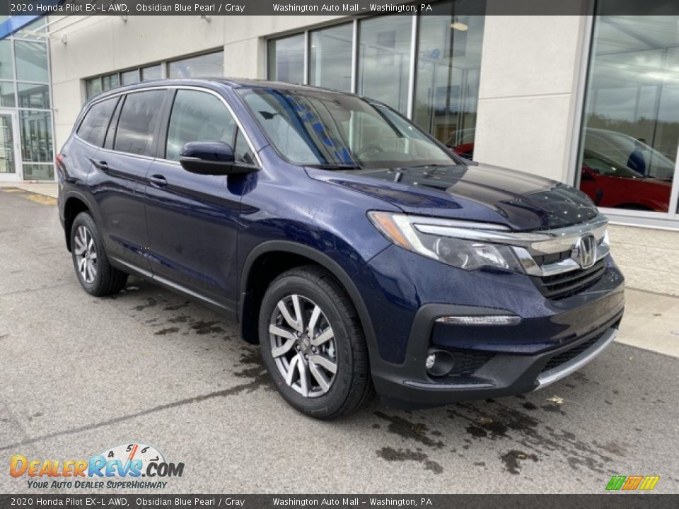 2020 Honda Pilot EX-L AWD Obsidian Blue Pearl / Gray Photo #2