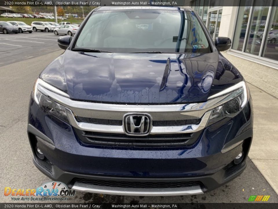 2020 Honda Pilot EX-L AWD Obsidian Blue Pearl / Gray Photo #3
