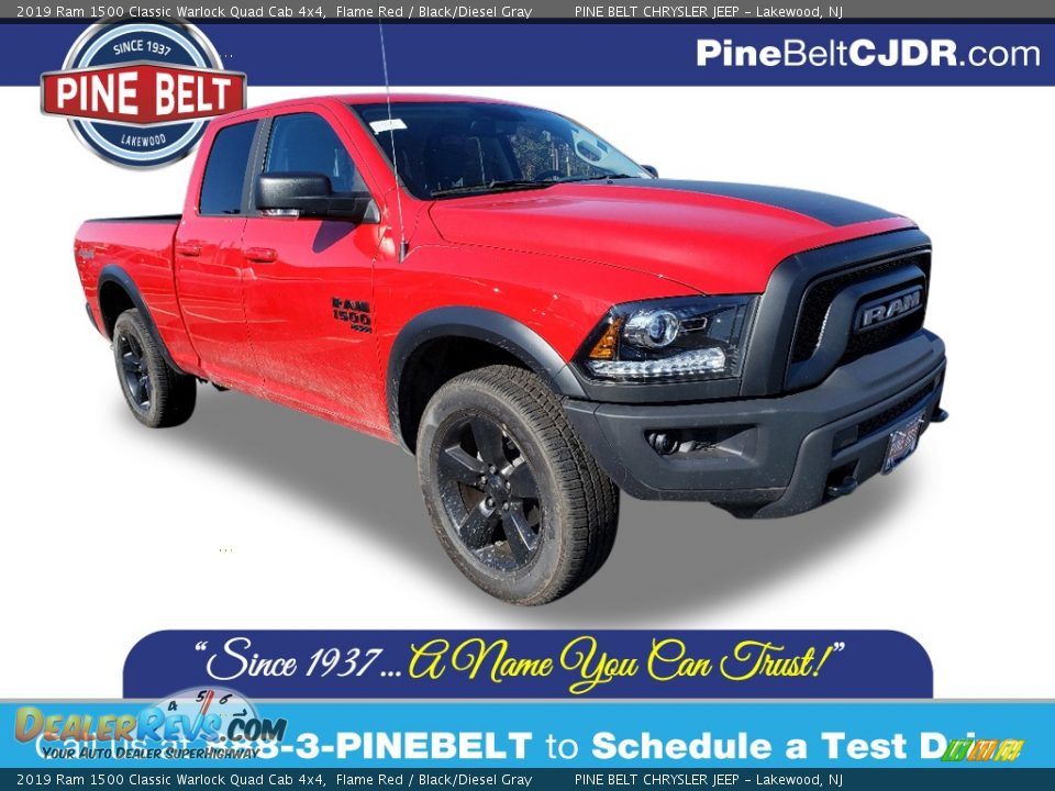 2019 Ram 1500 Classic Warlock Quad Cab 4x4 Flame Red / Black/Diesel Gray Photo #1