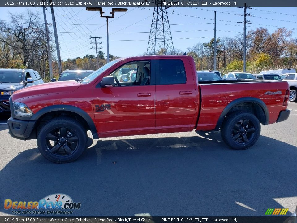 2019 Ram 1500 Classic Warlock Quad Cab 4x4 Flame Red / Black/Diesel Gray Photo #3