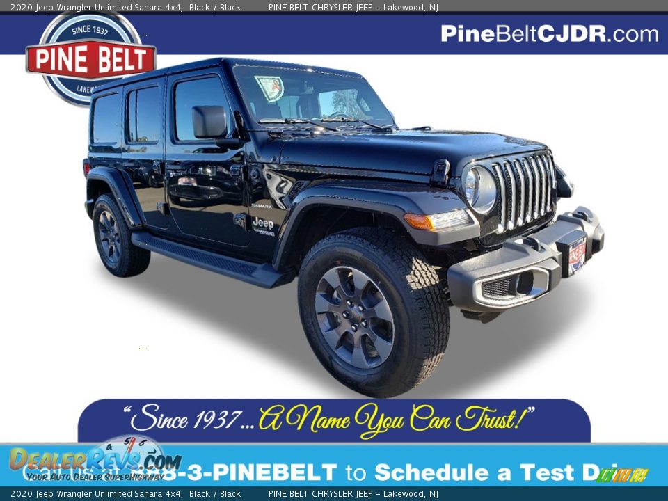 2020 Jeep Wrangler Unlimited Sahara 4x4 Black / Black Photo #1