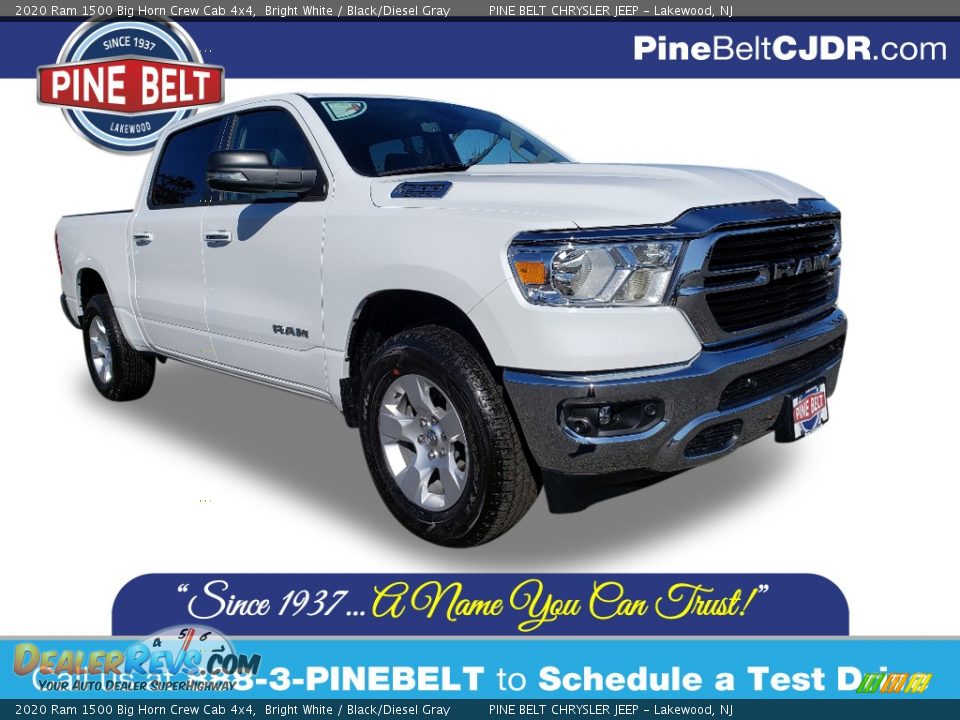 2020 Ram 1500 Big Horn Crew Cab 4x4 Bright White / Black/Diesel Gray Photo #1