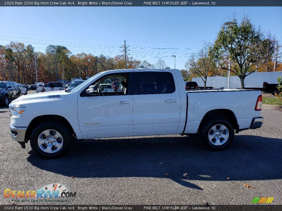 2020 Ram 1500 Big Horn Crew Cab 4x4 Bright White / Black/Diesel Gray Photo #3