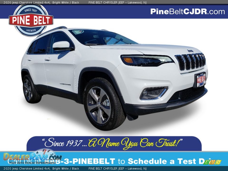 2020 Jeep Cherokee Limited 4x4 Bright White / Black Photo #1