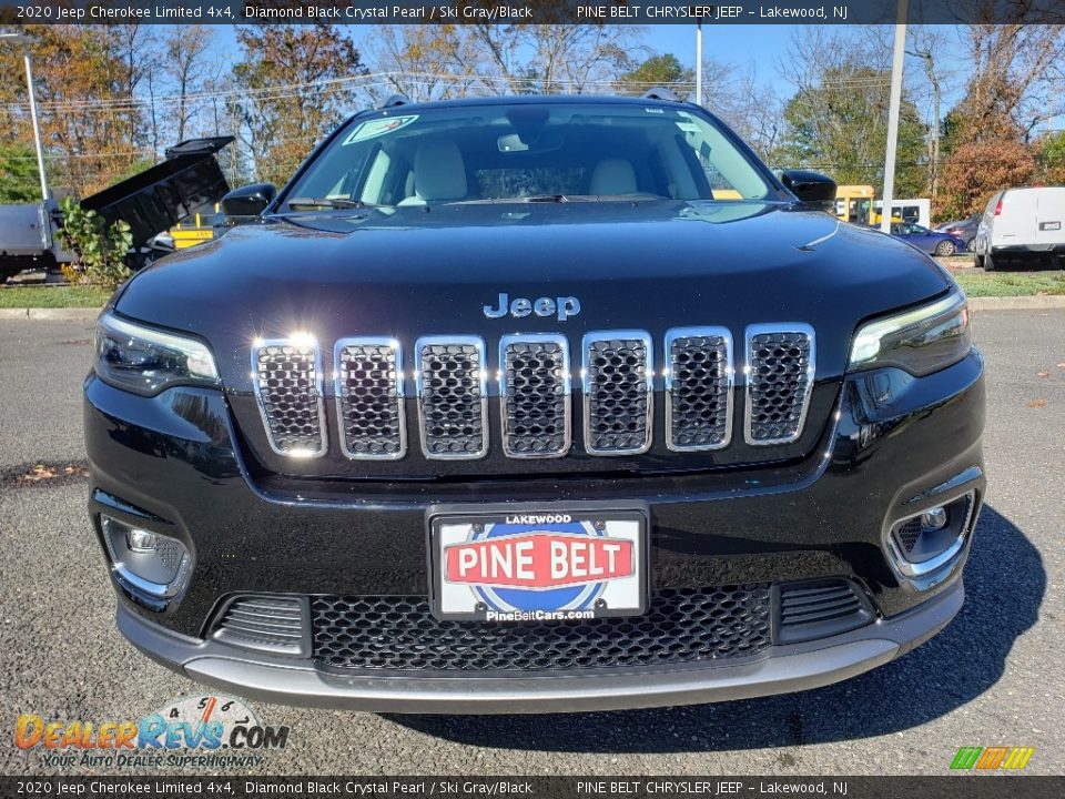 2020 Jeep Cherokee Limited 4x4 Diamond Black Crystal Pearl / Ski Gray/Black Photo #2