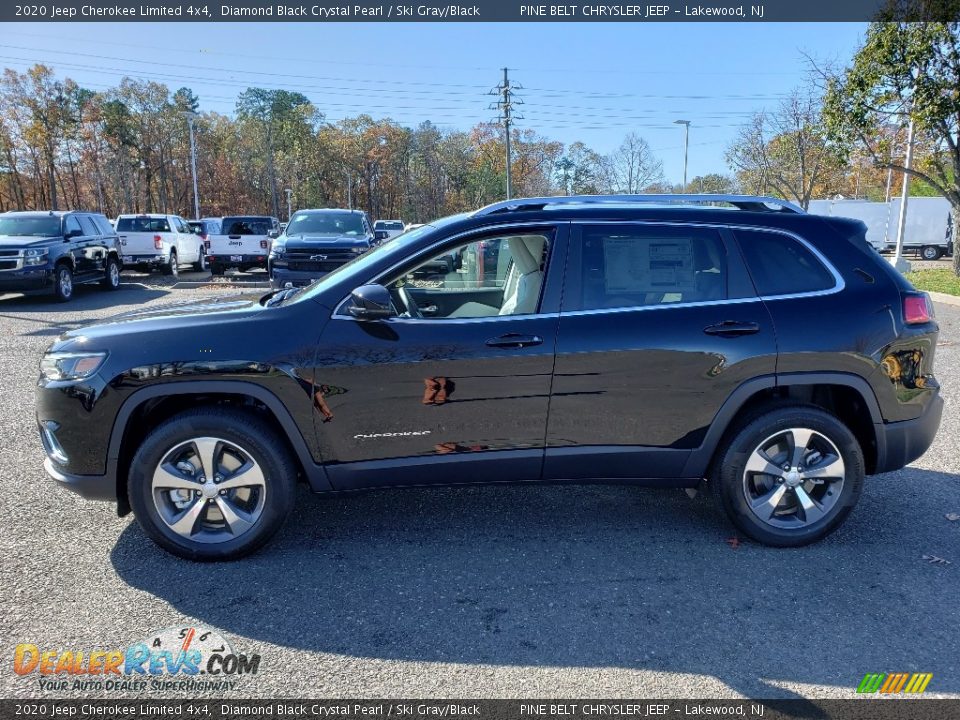 2020 Jeep Cherokee Limited 4x4 Diamond Black Crystal Pearl / Ski Gray/Black Photo #3