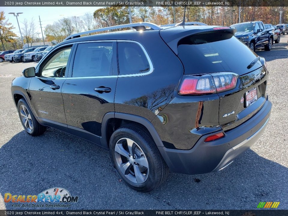 2020 Jeep Cherokee Limited 4x4 Diamond Black Crystal Pearl / Ski Gray/Black Photo #4