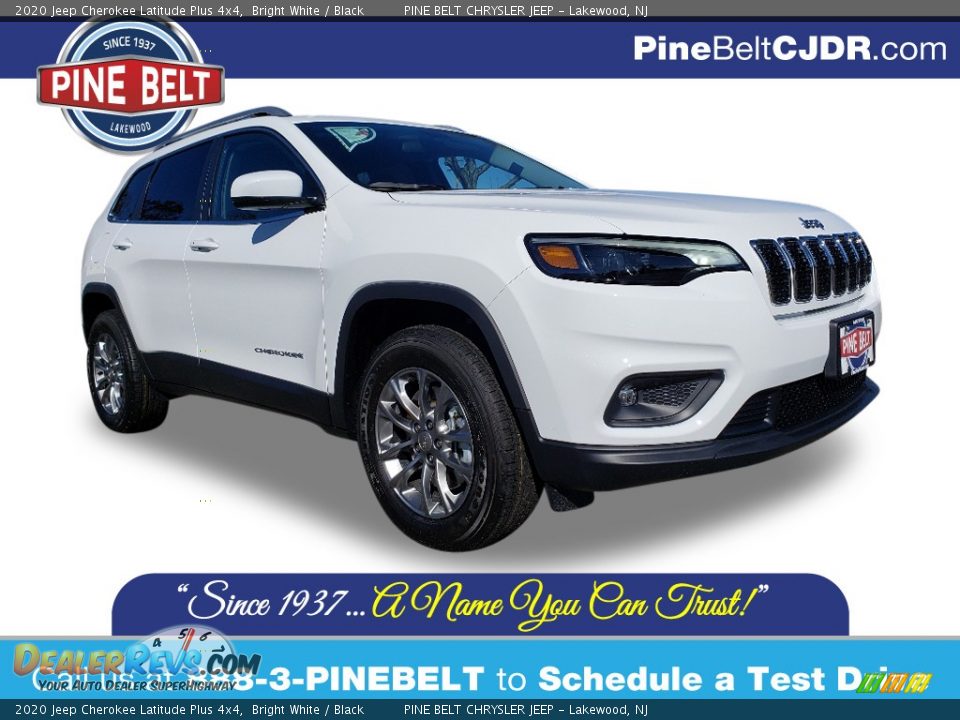 2020 Jeep Cherokee Latitude Plus 4x4 Bright White / Black Photo #1
