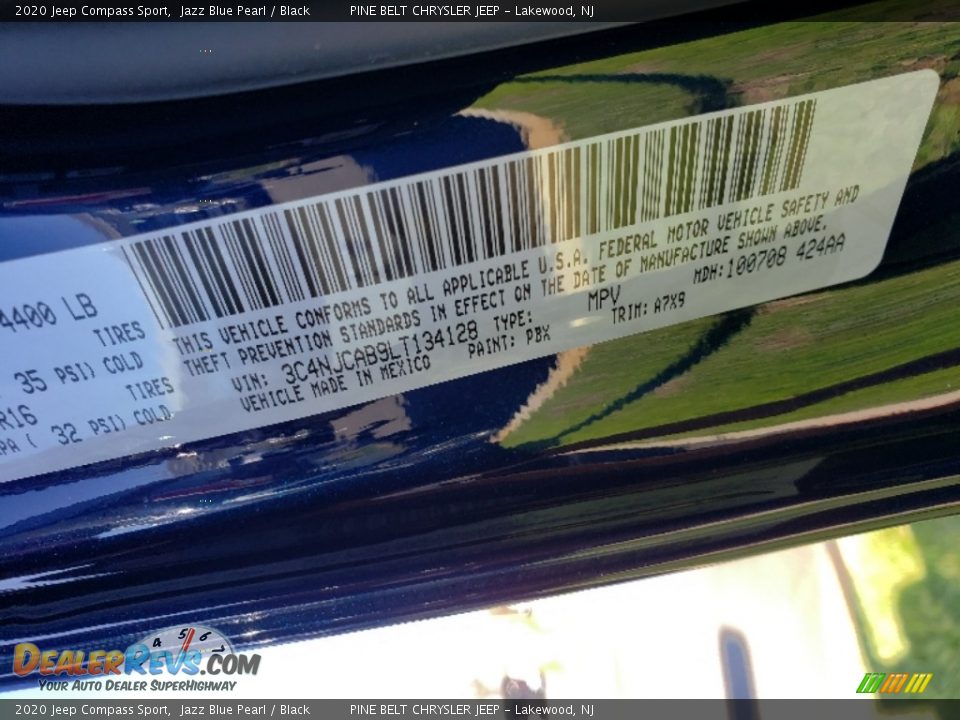 2020 Jeep Compass Sport Jazz Blue Pearl / Black Photo #8