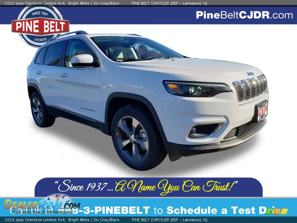 2020 Jeep Cherokee Limited 4x4 Bright White / Ski Gray/Black Photo #1