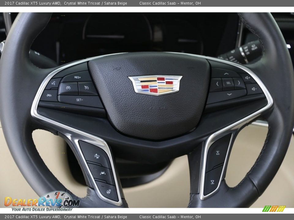 2017 Cadillac XT5 Luxury AWD Crystal White Tricoat / Sahara Beige Photo #7