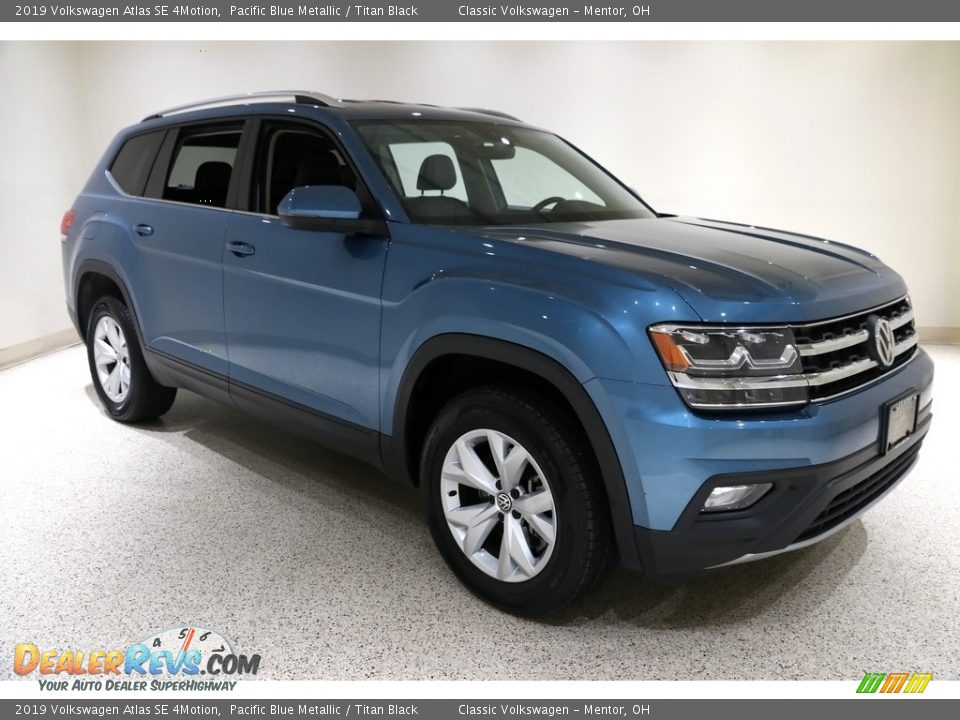 2019 Volkswagen Atlas SE 4Motion Pacific Blue Metallic / Titan Black Photo #1