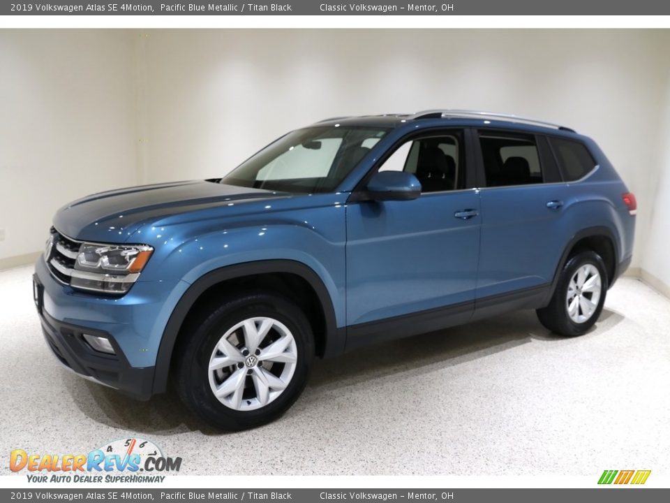 2019 Volkswagen Atlas SE 4Motion Pacific Blue Metallic / Titan Black Photo #3