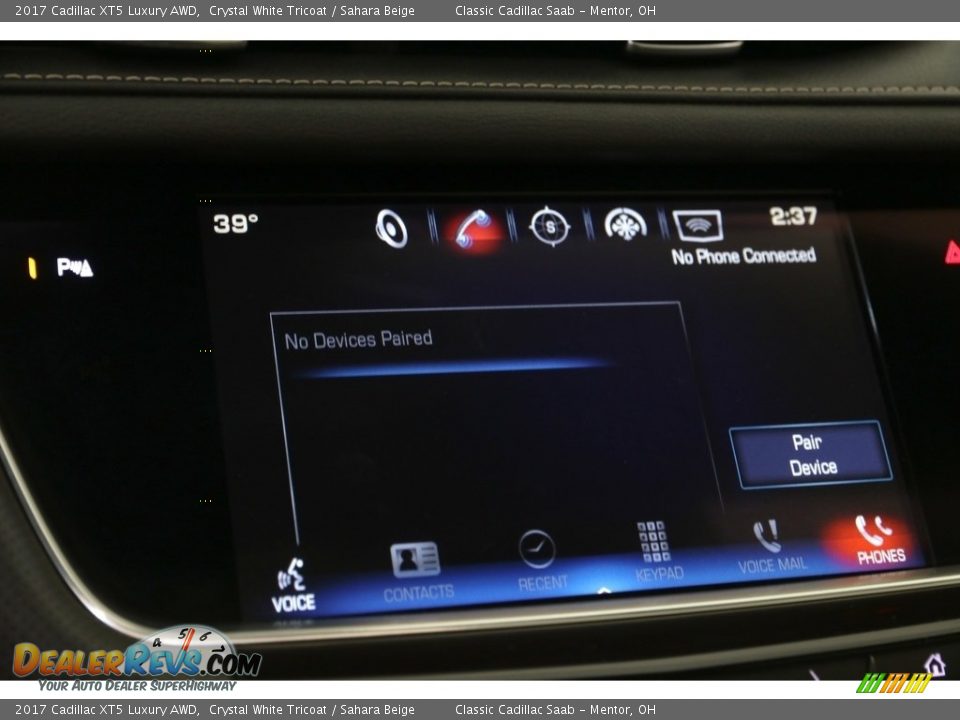 2017 Cadillac XT5 Luxury AWD Crystal White Tricoat / Sahara Beige Photo #13